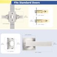 thumbnail image 4 of GOBEKOR 1 Pack Poignée de Porte Intérieure en Nickel Brossé pour Portes de Placard et de Couloir Poignée Réversible Non Verrouillable Moderne Squa, 4 of 6