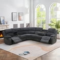 thumbnail image 4 of Gewnee Chenille Manual Reclining Sectional Sofa with Cup Holders ,Oversize Reclining Couch for Living Room, 4 of 18