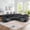 Dark Gray, variant on MAYEERTY 6-Seater Recliner Sectional Sofa Set, Recliner with Lint-Free Fabric, for Living Room & Family Lounge