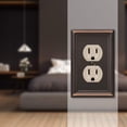 thumbnail image 3 of Placa de pared AMERELLE 149DDB 1 Duplex Acero Bronce Envejecido, 3 of 4