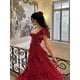 thumbnail image 4 of Vestido largo elegante con escote cuadrado, sin mangas, con volantes y capas rojas para mujer, vestidos de fiesta de noche para mujer 2024, 4 of 5