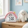 thumbnail image 2 of REGALWOVEN House Shape Multifunctional Alarm Clock, Backlight, Three Alarms, Snooze Function for Bedroom/Dorm White Bunny 4.3"L x 2.4"W x 5.0"H, 2 of 6