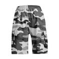 thumbnail image 4 of Garbnen Camo Shorts for Men Athletic Drawstring Elastic Waist Men Running Shorts Gym Comfy Lightweight Men's Shorts Casual with Pocket Gray L, 4 of 4