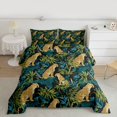 thumbnail image 2 of Homewish Cartoon Jungle Leopard Queen Comforter Set for Kids, Rustic Cheetah Lover Bedding Sets, Palm Leaf Plant Reversible Bedding Comforter Set, Super Cozy Room Decor, 3-Piece, 2 of 8