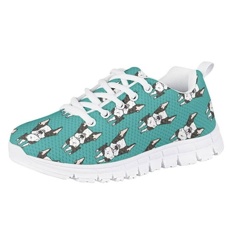 

Pzuqiu Kids Running Shoes Cute Cartoon French Bulldog Print Child Sports Shoes Outdoor Size 11 for Girls Boys Breathable Sneakers