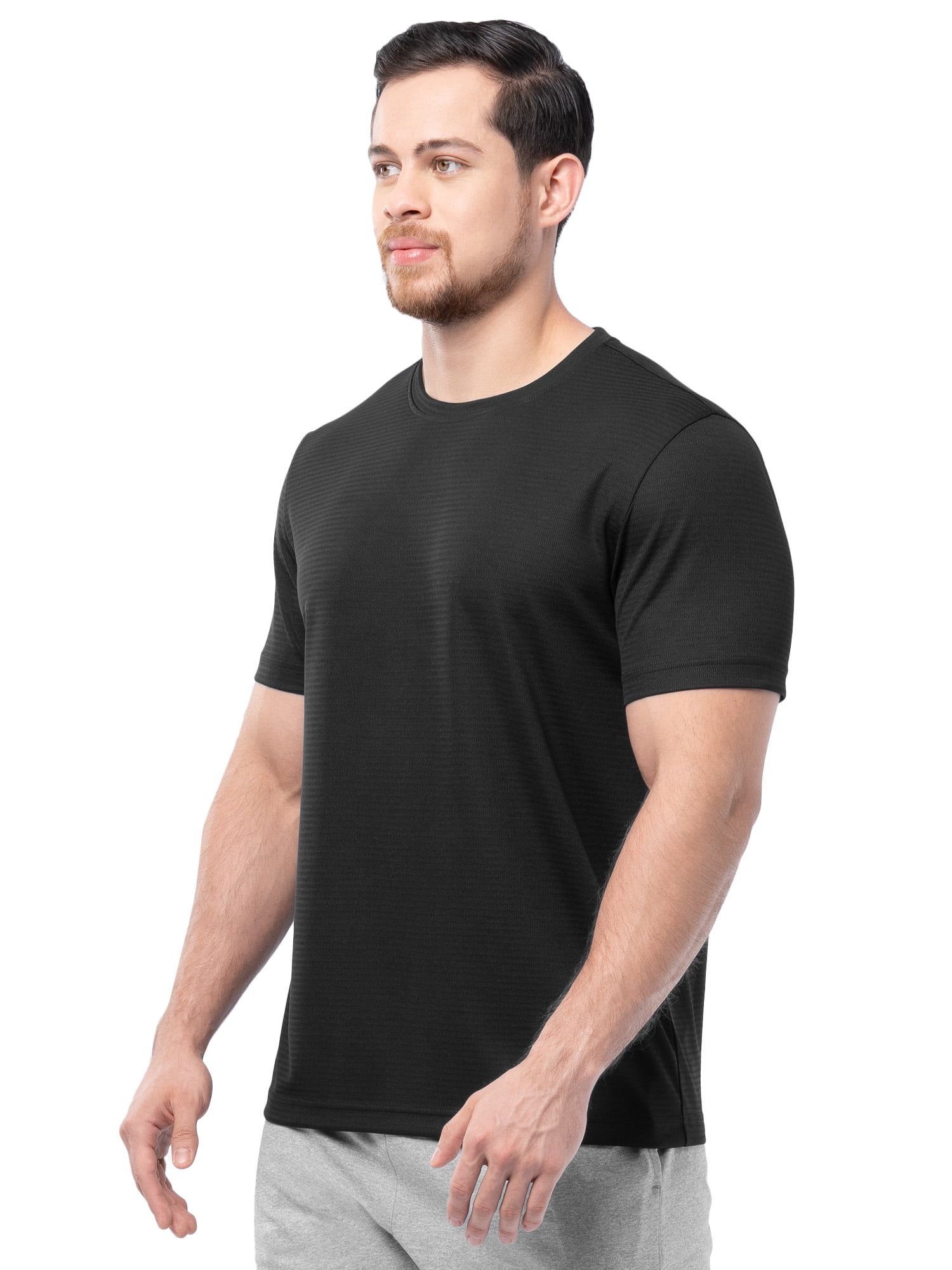Athletic Works Men's and Big Men's Core Linear Mesh Active Short Sleeve Tee, Sizes S-3XL