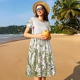 thumbnail image 4 of Balery Herbs and Wildflowers Vestidos sueltos de manga corta para mujer, vestidos de verano 2025, vestidos casuales de corte A con vuelo., 4 of 6