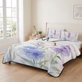 thumbnail image 2 of Twin XL Quilt Set 68''x98'', Lavender Spring Lightweight Summer Bedspread Coverlet Set with 2 Pillow Shams, Farmhouse Pastoral Pastel Flowers Breathable All Season Quilt Bedding for Dorm/Guest Room, 2 of 9