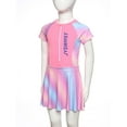 thumbnail image 4 of CHICTRY Short Sleeve Swimsuit for Girls Front Zippy Padded Beachwear Swim Dress UPF50+ Rash Guard Gradient Pink 130/M 不带胸垫, 4 of 7