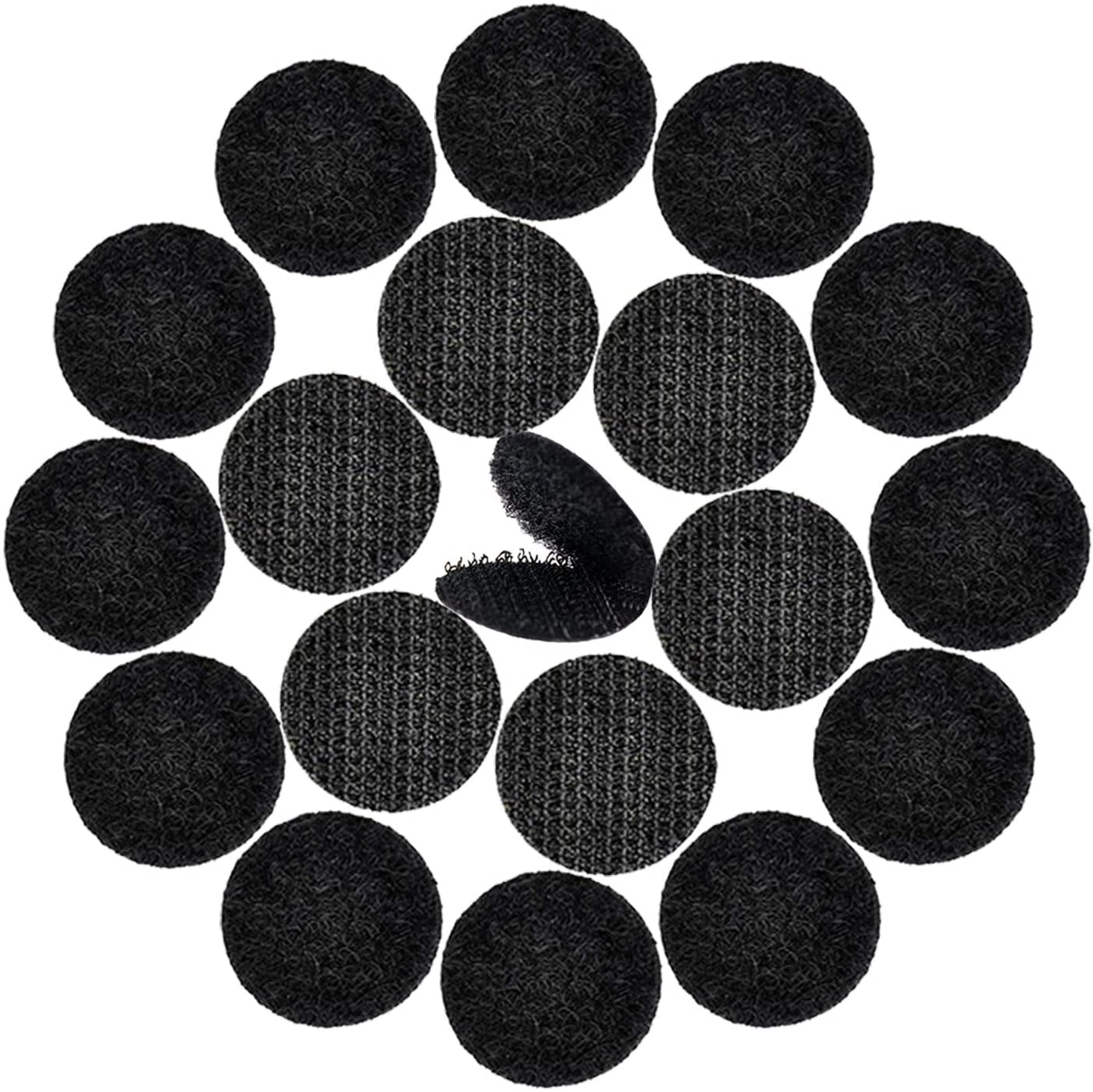 Bigger Round Size Self Adhesive 6 Pack 4 inch Hook Loop Tape Dots with Super Sticky Back Mounting Tape Removable Perfect for Home or Office 4 inch Diameter, Black 