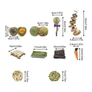 Rabbit Supplies, Rabbit Chew toys, interactive Pet toys, Willow Branches, Orchard Grass Hay, 3 in Wicker Balls, 29 Pc Assorted Pack, Guinea Pig Chew Accessories (170 Chars)
