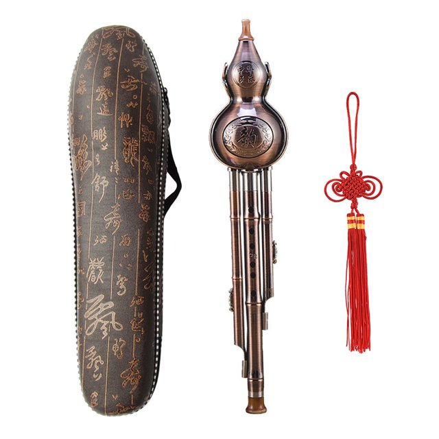 bedienty Hulusi Flute Ethnic Musical Instrument Traditional Beginner Music for Lover b flat key 42cm
