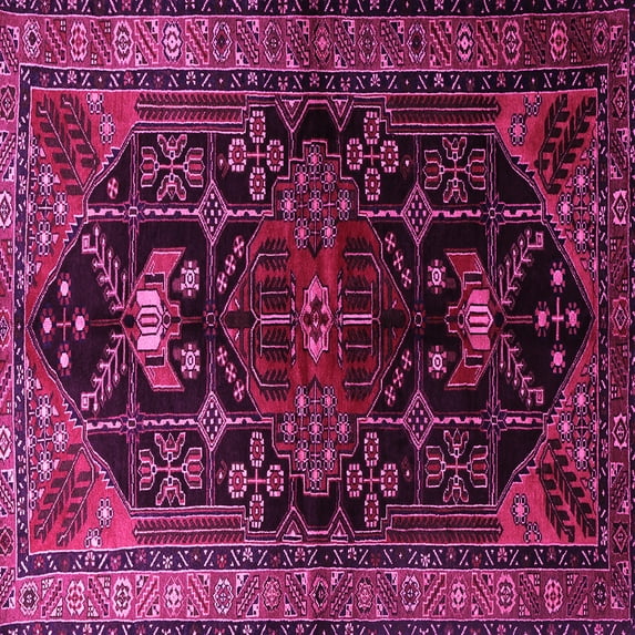 Ahgly Company Indoor Square Persian Pink Traditional Area Rugs, 7' Square