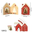 thumbnail image 2 of 10 PCS Christmas House Shaped Three-dimensional Rotating Greeting Cards Christmas Color Cards, 2 of 6