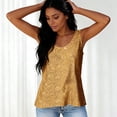 thumbnail image 4 of GPOECD Dressy Tank Tops for Women Neck Sleeveless Top with Shiny Details for Parties and Night Out Camisoles for Women Gold,S, 4 of 6