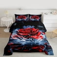 thumbnail image 2 of Castle Fairy Teens Red Rose Twin Comforter Sets,Flower Bedding Set, 2 of 8