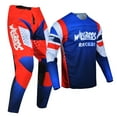 thumbnail image 2 of Willbros Motocross Dirt Bike Jersey Pants Combo Package MX Offroad Gear Set Riding Unisex Racewear Blue Red (Jersey Adult S/Pants W30), 2 of 11
