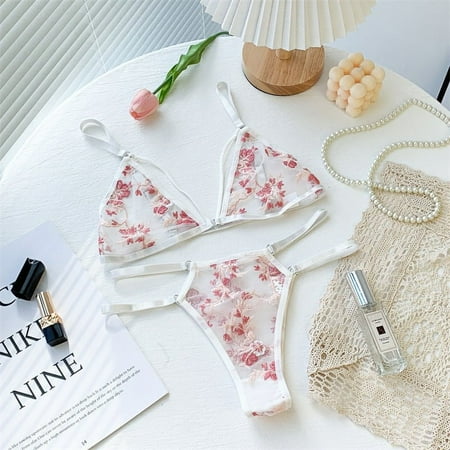 Bridal Lingerie Set White Pink