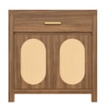 thumbnail image 4 of YIYADO Cat litter Box Enclosure with Anti-scratch Door, 31.5-Inch Cat Litter Box Enclosure Furniture Hidden Cat Litter Box, Modern Indoor Cat House, TV Cabinet, Living Room Side Coffee Table, Brown, 4 of 6