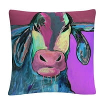 Color Series Bull Drool 2' Animals Pets Painting Bold By Pat Saunders-White 16 X 16 Decorative Throw Pillow