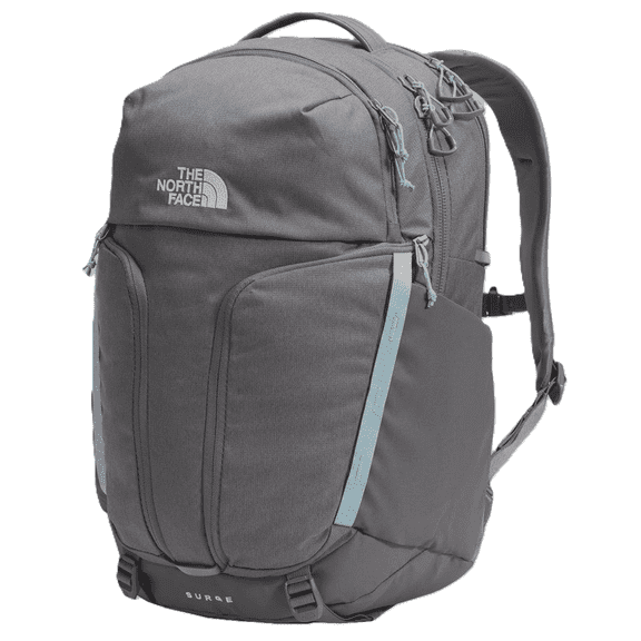 The North Face Women's Surge Backpack Zinc Grey Dark Heather/Powder Blue 31 L