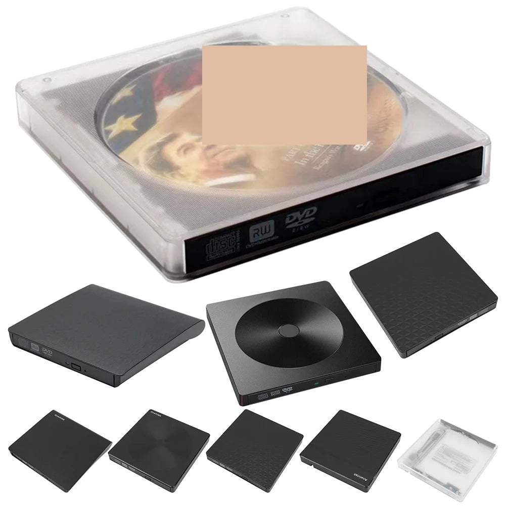 USB 3.0 Slim External DVD RW CD Writer with Optical Drives Type-C Portable DVD&CD-ROM Burner Player ,Multi-Functional