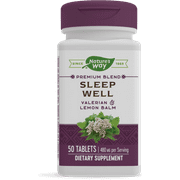 Sleep Well, Valerian, Lemon Balm, Supports Restful Sleep*, 50 Tablets