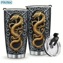 20oz With Lid Viking Pattern Stainless Steel Tumbler Gifts Insulated Cup Travel Coffee Mug Xmas Gift Viking Mug For Women Men Mom Friends On Christmas Birthday Valentines Day Gift Carry with you