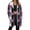 Purple, variant on Dasayo Long Womens Coats Blue Thermal Fleece Drawstring Plaid Zip up Coats Jacket Women L