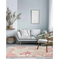 thumbnail image 4 of Coastal Pink Area Rug 3x5ft Woven Runner Rug,Ocean Coral Starfish Shell Modern Sea Washable Living Room Hallway Bedroom Kitchen Carpet with Tassels,Indoor Outdoor Throw Door Mat for Entryway, 4 of 5