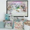 thumbnail image 2 of Designart 'Winter VIllage Life Landscape' Traditional Framed Canvas Wall Art Print, 2 of 5