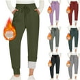 thumbnail image 3 of FAIWAD Fleece Lined Pants Women Winter Warm Fleece Sweatpants Elastic Waist Athletic Joggers with Pockets, 3 of 3