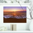 thumbnail image 1 of Orange Tinged Sea Waters at Sunset - Beach Photo Canvas Print, 1 of 3
