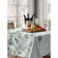 thumbnail image 6 of Sage Green Eucalyptus Leaf Table Cloth, Waterproof Tablecloth for Rectangle Tables, Spring Leaves Botanical Reusable Washable Fabric Table Cover for Restaurant Kitchen Dining Tables 60"x102", 6 of 9