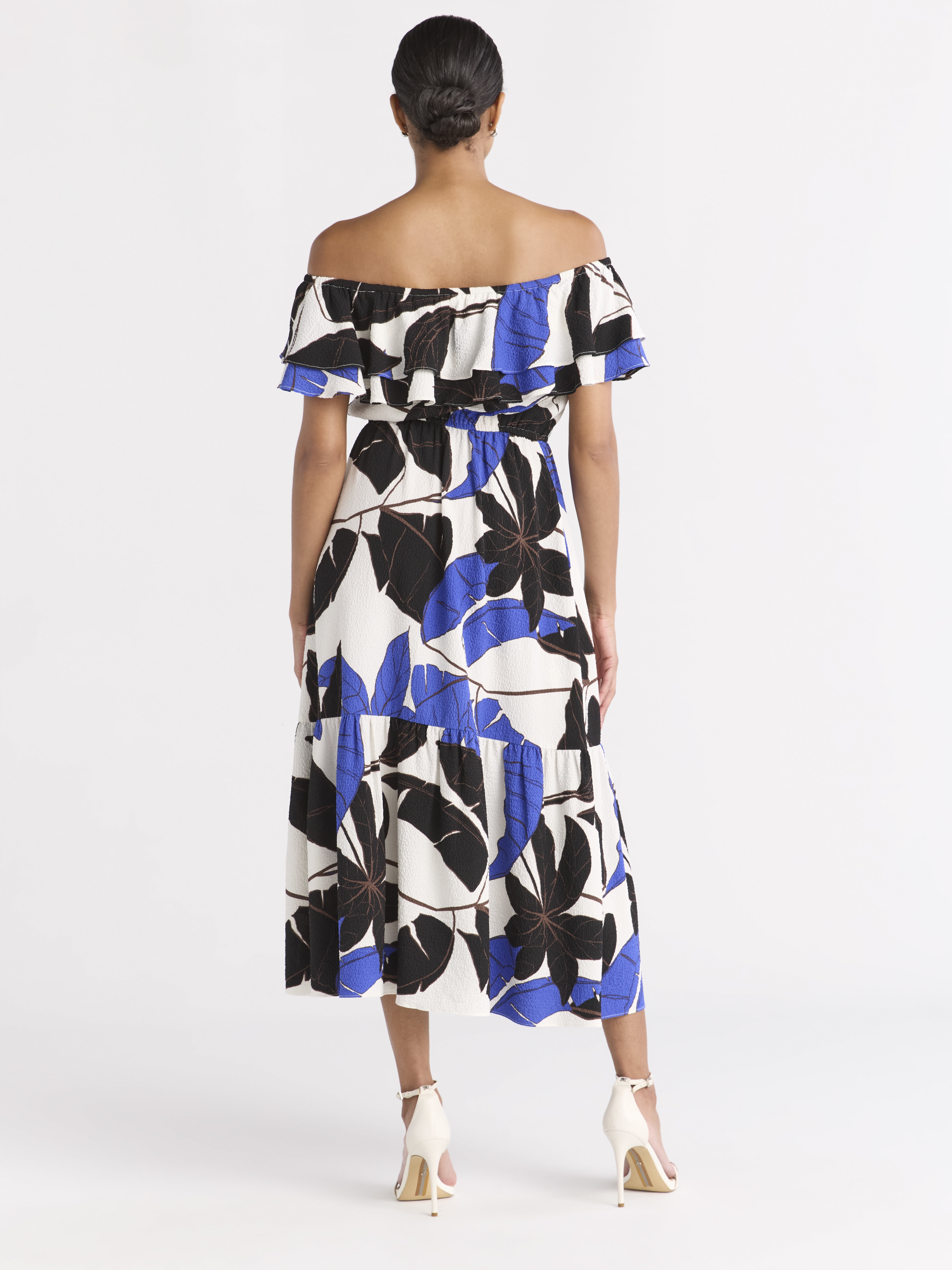 Sofia by Sofia Vergara Women's Ruffle Off Shoulder Maxi Dress, Above Ankle Length, Sizes XS-XXXL