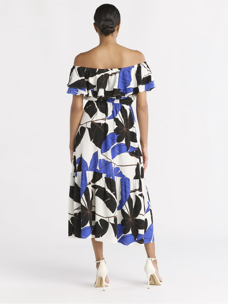 Sofia Jeans by Sofia Vergara Women's Ruffle Off Shoulder Maxi Dress, A-Line,  Maxi Length, Size XS-XXXL - Walmart.com