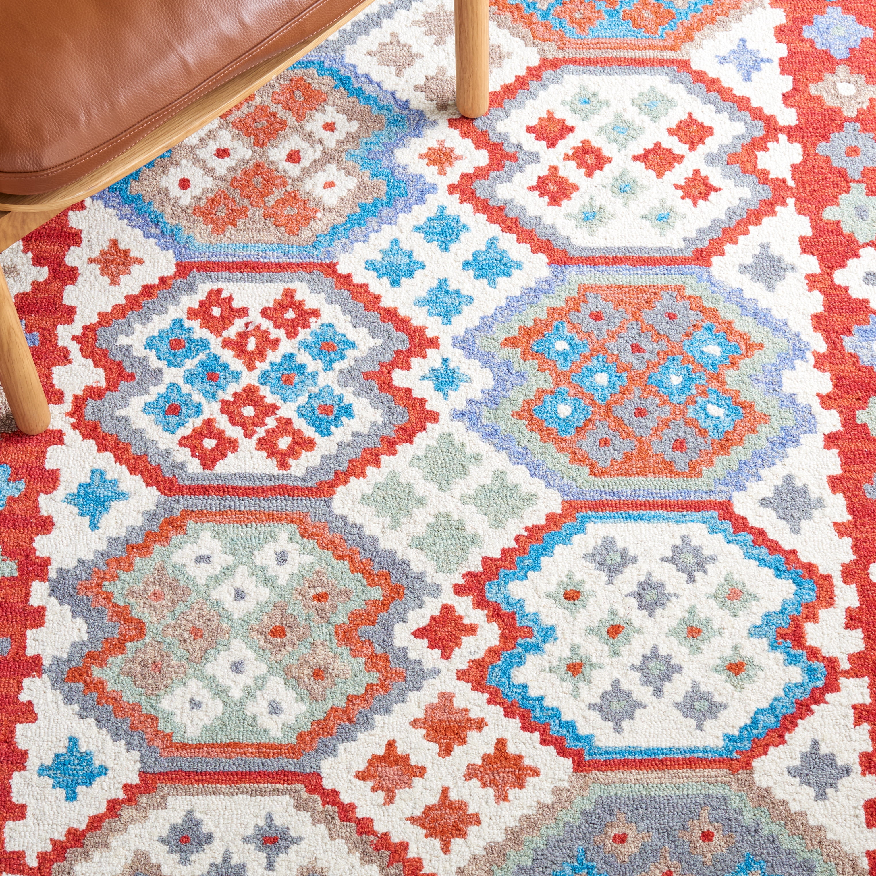 Safavieh  Handmade Aspen Hiie Boho Wool Rug 5'  x  8' 5' x 8' Indoor,Handmade Bedroom,Dining Room,Living Room Rectangle