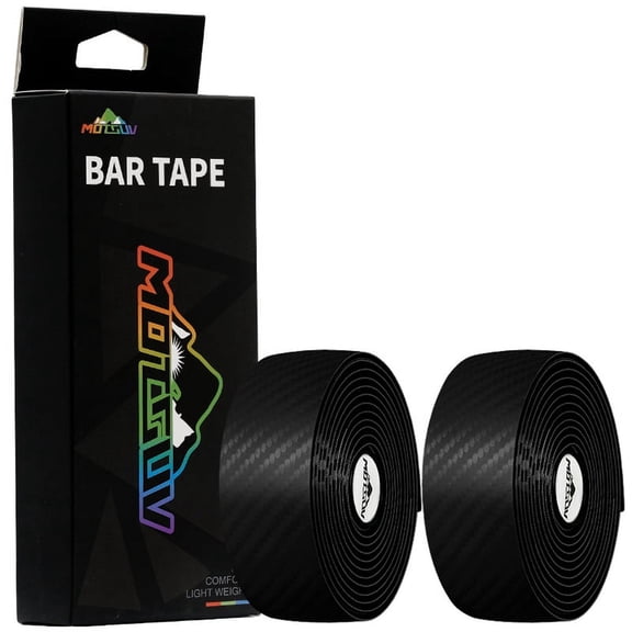Road Bike Handlebar Tape Carbon Bicycle Bar Tape Damping Anti-Vibration  2 Bar Plug Cycling Accessories Black