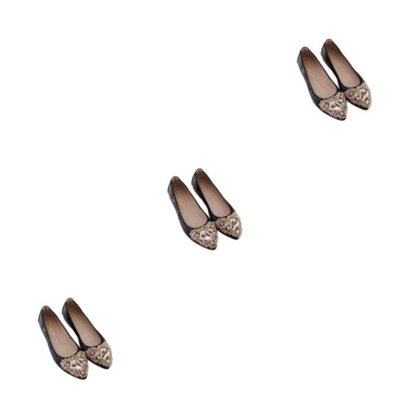 Qarigey 1 par de mocasines de diamantes de imitación para el tiempo libre, zapatos de fiesta para niñas, zapatillas de Ballet con punta Type1 NO1