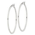 thumbnail image 2 of 925 Sterling Silver Anti-Tarnish Coating Women's 1.5mm Square Tube Hoop Earrings | 45mm, 2 of 4