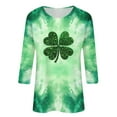 thumbnail image 4 of Ounisa St Patty's Day Shirt Women 2025 Casual Plus Size 3/4 Sleeve Irish Clover Shirts Funny Saint Patrick's Tunic Tops, 4 of 4