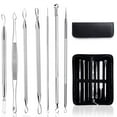 thumbnail image 1 of Tool Blackhead Removal Tool Pimple Popping Kit Comedones Pimple Extractor Kit with Leather Bag, 1 of 9