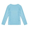 thumbnail image 5 of dazeni Girls Long Sleeve Athletic Shirts Kids Crewneck UPF 50+ Quick Dry Workout Yoga Tops Basic Tees Activewear Sun Protection Light Blue, 5 of 8