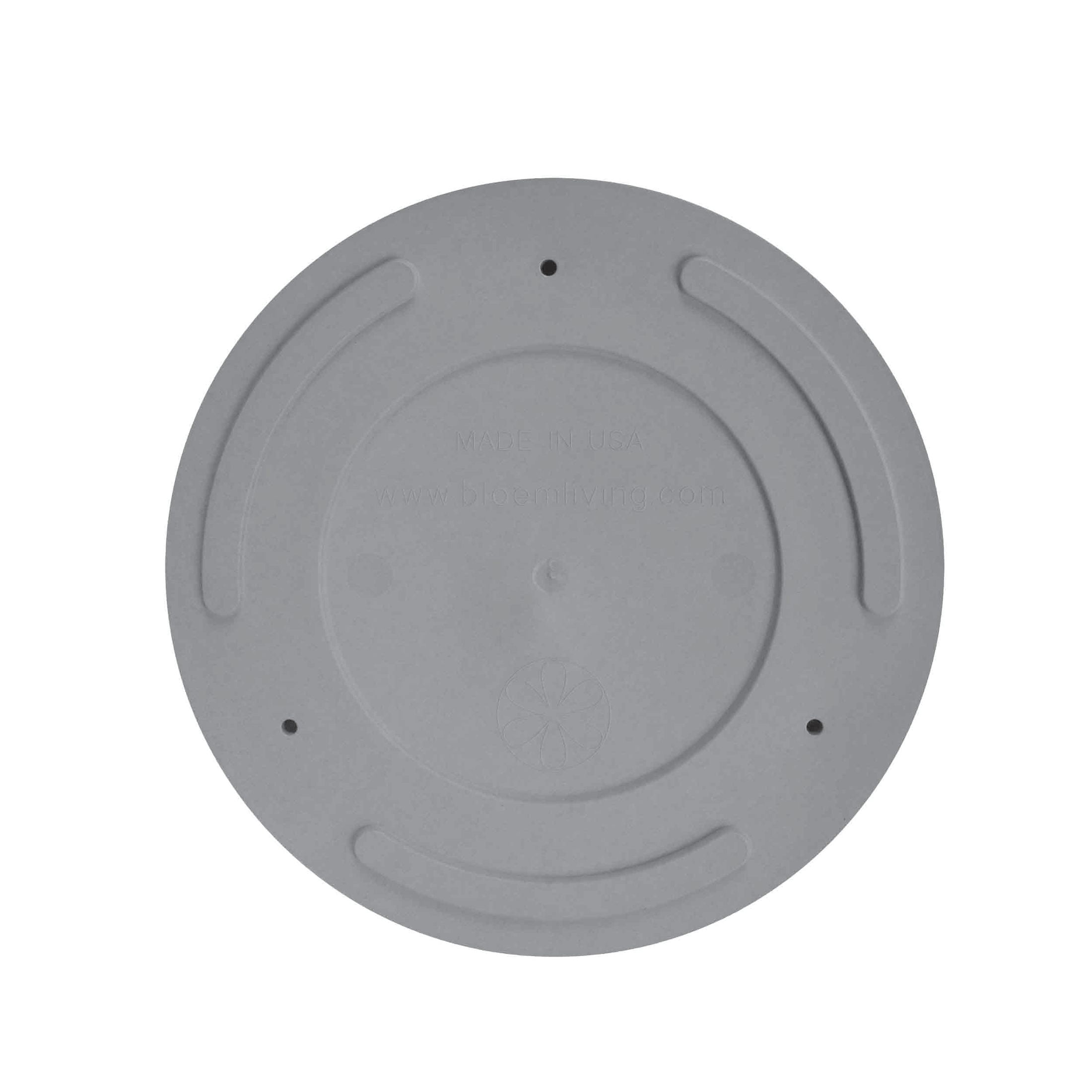 Bloem Mathers 12" Cement Round Modern Resin Garden Planter Pot with Drainage Holes and Removable Saucer Tray Included