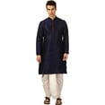 thumbnail image 1 of Royal Kurta Mens Viscose Bandhgala Suit (38" Coat 32" Pant, Black), 1 of 1
