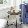 thumbnail image 3 of VECELO Metal Round Side End Table, Modern Nightstand for Bedroom/Living Room/Office, Brown, 3 of 6