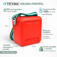 thumbnail image 4 of Hielera portátil TEYAK 10L | Ideal para Picnic, Playa o Viaje | Mantiene Bebidas frías hasta 48h | Capacidad 14 latas | Diseño Resistente Compacto y con Correa Ajustable, 4 of 6