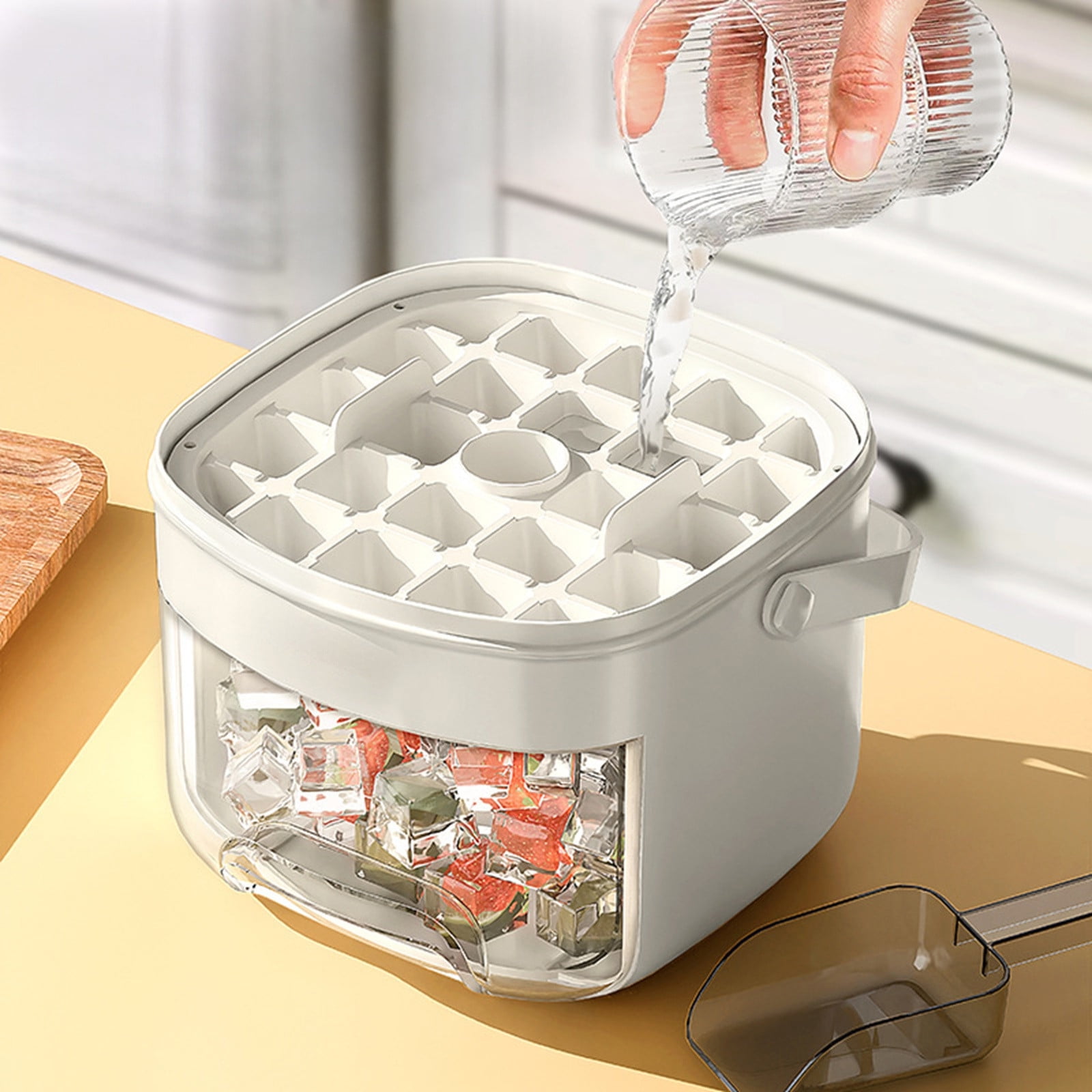 Tray With Lid Large Capacity Silicone Ice Maker For Ice And Cubes Silicone Lids Large Clear Ice Tray Ice Cubes Reusable Metal Silicone Ice Stick Tray Silicone Ice Trays with Take5 Candy Bar Soup And