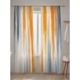 thumbnail image 5 of Sheer Curtains 96 Inches Long 2 Panels Set for Living Room, Orange Gray Semi Sheer Curtains for Windows, Retro Country Abstract Ombre Aesthetic Voile Window Treatments Rod Pocket Curtain, 5 of 7