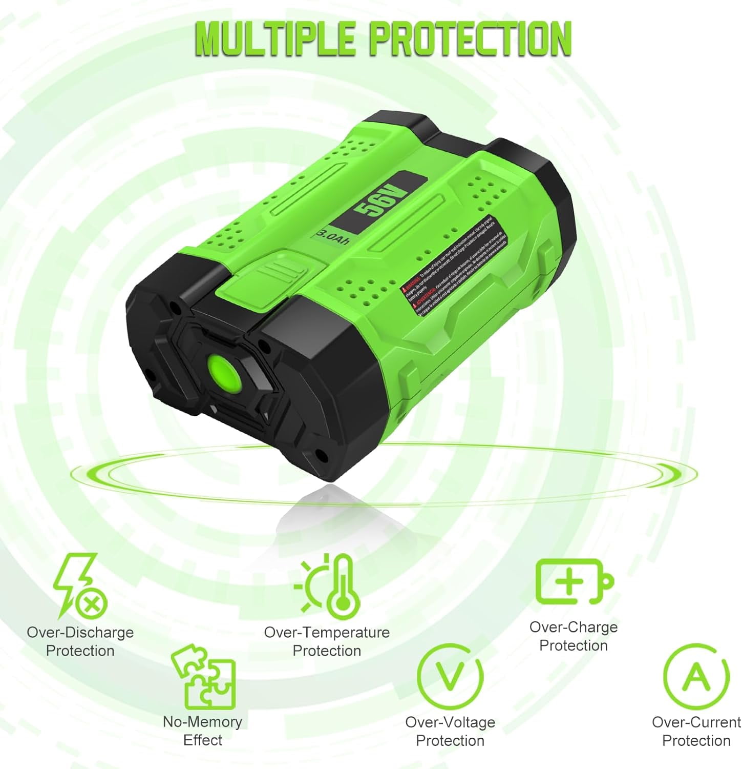 56V 3.0Ah Replacement for EGO Battery 56 Volt Lithium-Ion Battery BA2800T BA4200T BA1400 BA1400T